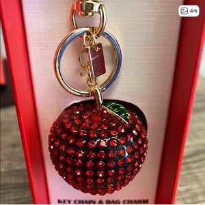 Piper K rhinestone big 🍎 apple 🍏 bag charm